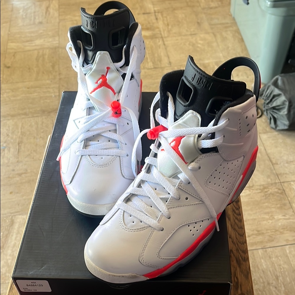 Air Jordan White and Red Sneakers